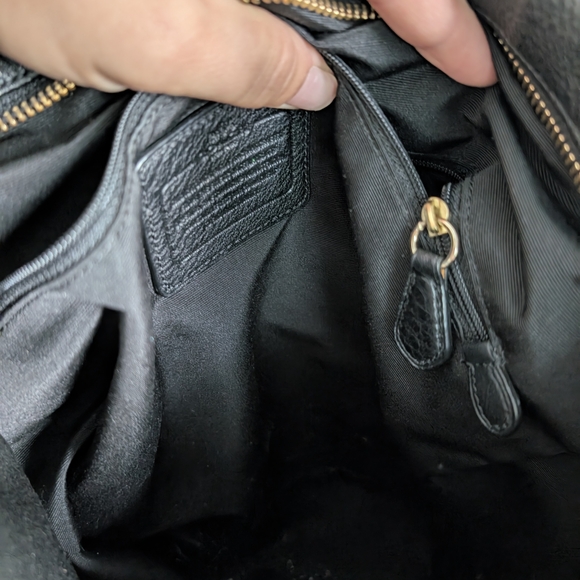 Coach Black Pebbled Leather Women's Bag - Picture 8 of 9